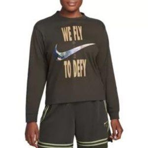 Nike Dri-FIT Swoosh Fly Boxy Sweatshirt Women's DX0726-355 Size L